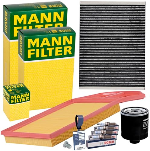 Mann Filterset+Zündkerzen | C4287/1+W712/52+CUK2862+220125S+Mn+0242235668 für 1.4+1.6+16V Golf 4 Bora 1J Polo 6N2 Lupo