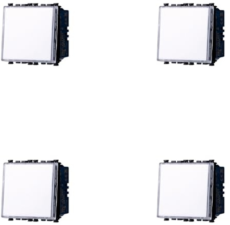 4 Pezzi Pulsante Targa Portanome Campanello, Compatibile Con Vimar Arke, Colore Bianco