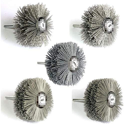 BomDog Roue de Polissage, Brosse Métallique Pour Perceuse, Brosse Métallique de Forage, Perceuse de 80 Mm, Meule En Fil de Nylon Abrasif, Brosse de Polissage À Poils Radiaux/A/Mix 5Pcs