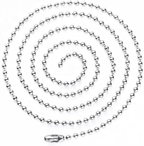 Generic Fai da te in acciaio inox palla Bead catena collana 3mm perline regolabile in metallo tirare catena di estensione catena di perline con connettore abbinato risultati gioielli 1PC