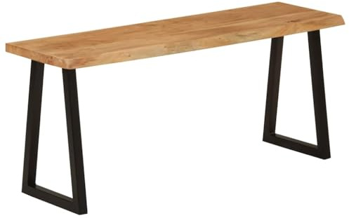 vidaXL Banc avec Bord Vivant, Siège à Manger avec Pieds, Meuble de Cuisine Salon Salle de Séjour Couloir Maison, Bois d'Acacia Massif