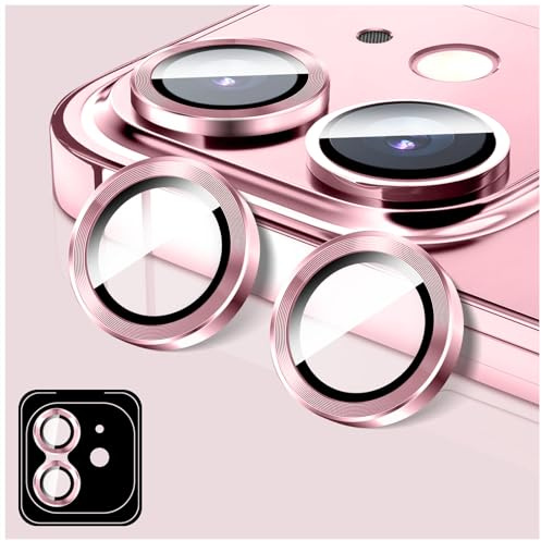 LucBuy Camera Lens Protector Compatible for iPhone 13/13 Mini, Tempered Glass Camera Cover Screen Protector, HD Anti Scratch Phone Accessories, Automatic-Alignment Metal Independent Rings