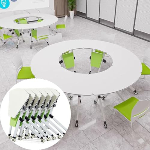 Faltbarer Konferenztisch für Zuhause/Büro, freie Kombination, Stehpult, modulares Design, Flip-Top, mobiler Trainingstisch für Meetings und Arbeit, 180 cm, Grün