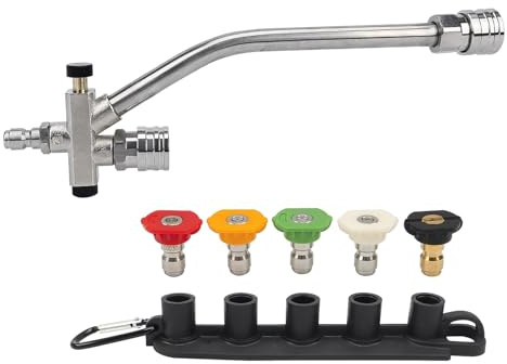 BEAR FORCE Schaumkanone Dual Connector Zubehör, Hochdruckreiniger Doppelspitzenaufsatz für Schaumkanone, Hochdruckreiniger Zubehör mit 1/4 Zoll Schnellanschluss für Autowäsche, 5 Sprühspitzen,