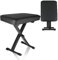 ASelected Piano Stool Folding Black Music Piano Stool 6Cm Padded Comfortable Folding Piano Bench X-Style Padded Folding Piano Bench for Electronic Digital Keyboards Pianos