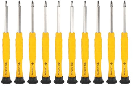 sourcing map 10pcs PH2.0 Mini Phillips Screwdriver 3mm Shank Cross Head 87mm Length for Small Appliances Repairs, Yellow
