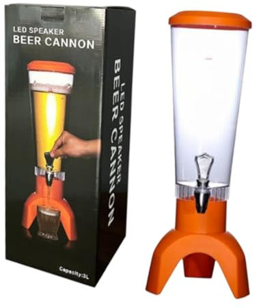 perfk Bebida Torre de Cerveza Torre de Recipiente de dispensador de Agua con Luces LED Dispensador de té para Suministros para Fiestas de