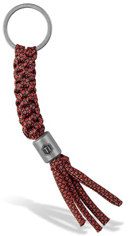 KeyUnity KC02 Regenschirm Schnur Schlüsselanhänger, Titanium Umbrella Cord Bead for Multi-Purpose Tools, Schlüsselband Karabiner, for Flashlight Key Ring,Erhältlich