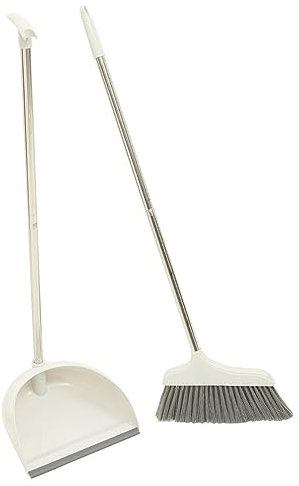 HIAKDOFT Escobas Resistente para Limpieza De Cocina Kit De Escoba y Recogedor para Hogar y Oficina Recogedor para Suelos Interiores