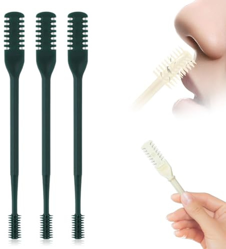 JUDUNA 2 in 1 Nasenhaarschneider, 2026 New Nostril Hair Remover Tool Doppelseitiges Nasenhaarmesser, Manueller 360° Rotierender Nasenhaarschneider mit Ohrbagger für Männer und Frauen (Dunkelgrün, 3PCS