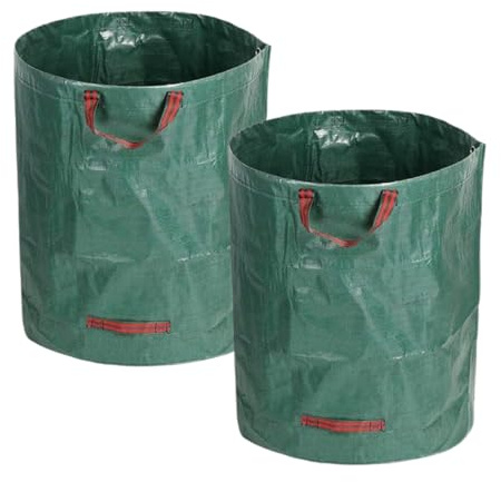 GNHG 2 Pièces Sac à Déchets de Jardin 128L (50x65cm) – Sac Réutilisable avec 2 Poignées Renforcées et Fond Renforcé, Sac Résistant pour Feuilles, Herbe et Déchets de Jardin