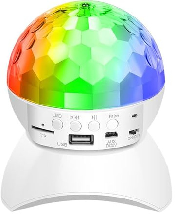 RGB Disco Light Dj Disco Lights Lamp Birthday Party Lights Decorations Ball Projector Christmas Stage Lampen Club Lighting,Halloween,Christmas,Outdoor Decorations(Bianco)