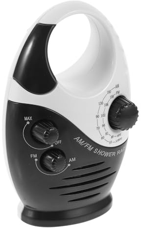 HOLIDYOYO Baderadio mit Eingebautem Lautsprecher und Tragegriff Tragbares Kleiner Duschradio aus Robustem Abs für Badezimmer und Dusche