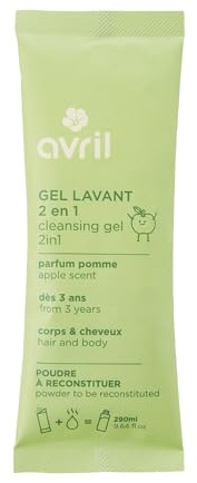Avril Gel Lavant 2-en-1 en Poudre à Reconstituer Bio Pomme – Corps & Cheveux, Formule Vegan, Certifié Cosmos Organic