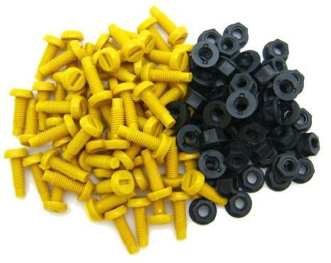 All Trade Direct 200 Pcs Number Plate Caps Screws Bolts Nuts Fitting Fix