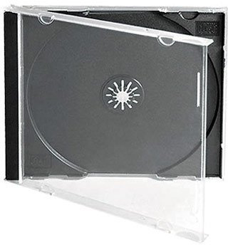 Media Replication - Custodie per CD/DVD Jewel, 10,4 mm, con vassoio nero (50)