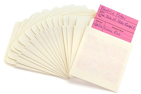 Hygloss Products Manila biblioteksfickor – fickkuvert tillverkade i USA – 4,5 x 3,5 tum, 40-pack
