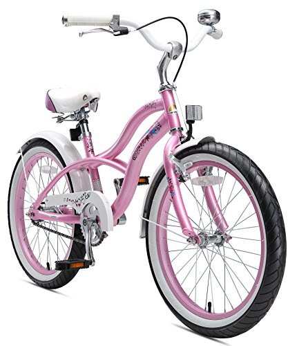 BIKESTAR Kinderfahrrad für Mädchen ab 6-7 Jahre | 20 Zoll Kinderrad Cruiser | Fahrrad für Kinder Pink | Risikofrei Testen
