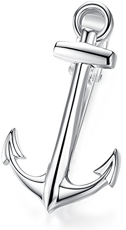 HONEY BEAR 3.7cm Herren Krawattennadel Krawattenklammer für schmal Krawatten Silber Anchors-Form aus Edelstahl,MEHRWEG