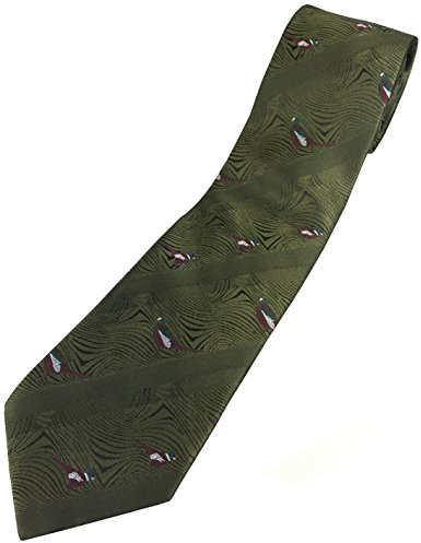Polyester Krawatte mit Fasanlogo Jagd Wanderen Schießen Land