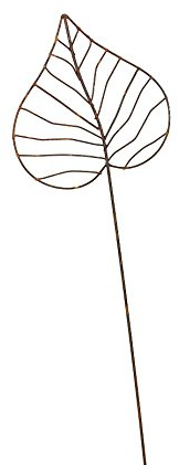 Gartenstecker Edelrost - Herzblatt klein | Rankhilfe Gartendeko Höhe 92 cm