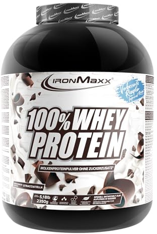100% Whey Protein Powder 2350g Stracciatella - Gustoso High Protein Shake, 37g di proteine per porzione, Power Drink per un allenamento muscolare intenso, con BCAA e EAA.