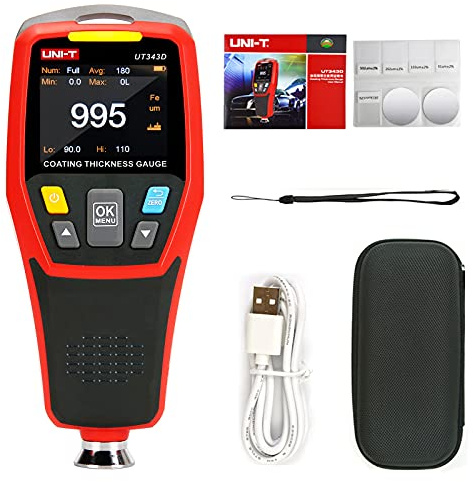 UNI-T UT343A/343D Coating Thickness Gauge 2000µm Measuring Range Conductive Coating Measurement (UT343D)