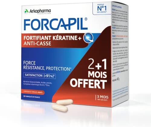Arkopharma Forcapil Fortifiant Kératine+ Programme 3 mois 120 + 60 Gélules