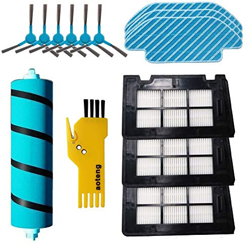aotengou Kit de accesorios de repuesto para robot aspirador Cecotec Conga 6090 Ultra 7090 IA 4090 4490 4690 5090 5490 5690 1 cepillo principal, 3 filtros, 6 cepillos laterales, 3 trapeadores