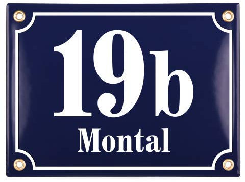 Numero Civico Esterno con Indirizzo - 15x20 cm - Targhe Personalizzate in ceramica - Blu