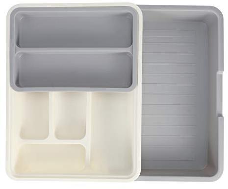 Organizador de cubiertos, bandeja de almacenamiento de cubiertos ajustable expandible compartimento organizador de utensilios de cajón ordenado para cocina