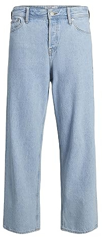 JACK & JONES Jean Large pour Hommes, Coupe Large et décontractée, Style Vintage des années 90, JJIALEX, Couleurs:Bleu, Taille de Pantalon:30W / 30L, Longueur de Jambe:L30