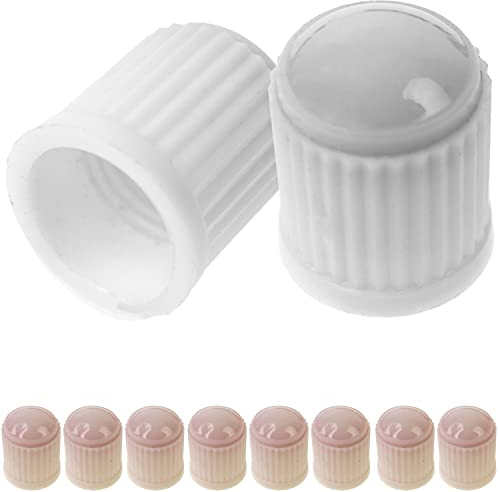 Tappo Valvola in ABS, 10 pezzi, in Bianco, tappi copripolvere con guarnizione per valvole auto, moto, rimorchi e biciclette, tappi auto gomme, tappino bici, cappuccio valvola, tappi pneumatici auto