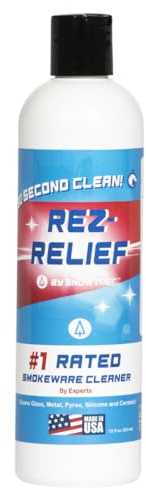 SNOWTREE - Rez Relief Glass Cleaner Solution for Glass, Ceramic, Metal & Silicone - 12 Fluid Oz Bottle - Refreshing Citrus Scent Glass Cleaner Liquid - Removes Stains & Smells