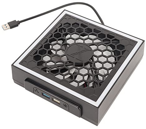 Ventilateur de Refroidissement pour Series X avec Bande Lumineuse LED RVB, Ventilateur de Refroidissement Supérieur pour Console de Jeu avec Port USB 3.0 USB 2.0, Station