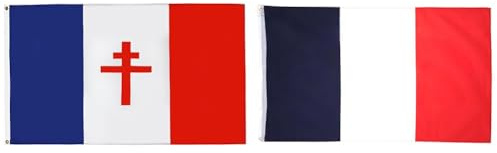 AZ FLAG Drapeau France Libre 1940-1944 150x90cm - Drapeau français de la résistance 90 x 150 cm & Drapeau France - 150x90 cm - 100% Polyester avec Oeillets Métalliques Intégrés - Pavillon 110 g