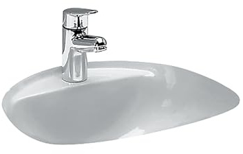LAUFEN Bijou Einbauwaschtisch, von unten, mit Armaturenbank, 1 Hahnloch, ohne Überlauf, 450x405mm, H8112200001111