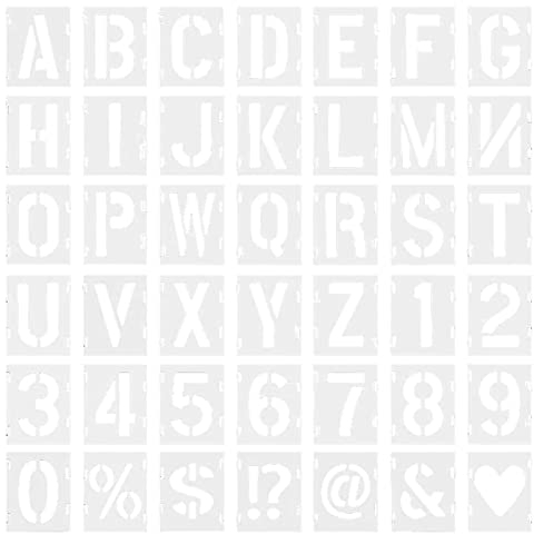 VENTDOUCE Buchstabenschablonen zum Malen auf,42 Stück Wiederverwendbare Alphabet- und Zahlenschablonen | Große Buchstaben-Schablonen, Sprühfarben-Schablone – umweltfreundlich für Farbe, Metall