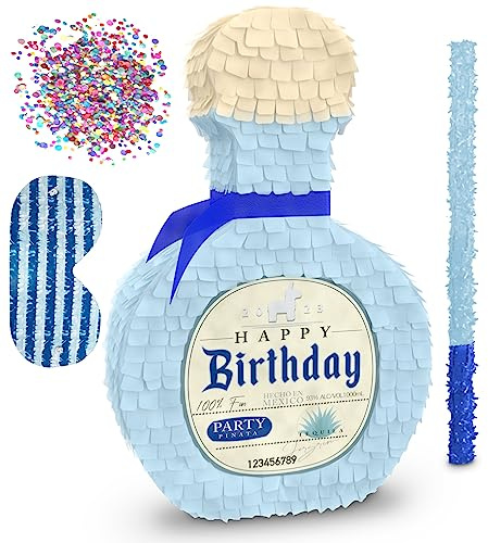 Jergrim Piñata Tequila, 4-piece bundle, Perfect for Adults Party Decorations, Centerpiece, 50th, 40th, 30th Birthday, Photo Prop, Funny Anniversary, 21st birthday, fits piñata stuffers & candy