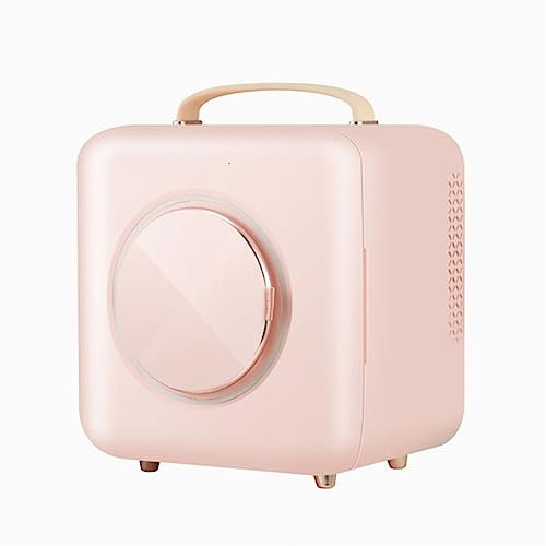 MegLob Mini Beauty Makeup Fridge, Mask Lipstick Perfume Cooler, Household Dresser Desktop Cosmetic Storage Box - with Mask Heating Compartment And Drawer,Pink