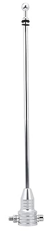 Ronyme Fahnenstange Motorrad Fahnenmast, Fahnenmasthalterung, Tragbarer Fahnenmast Multifunktions Fahnenhalterung,Praktisch, für Motorrad,35.5 cm, Silber