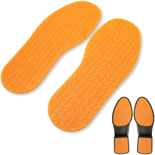 1 par halkfria gummisulor, 32,2 x 12,5 cm, bullerreducerande skogummisula (orange)
