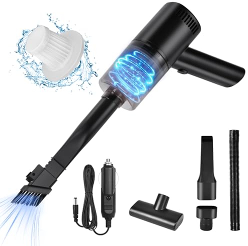 URAQT - Aspirador de mano inalámbrico, 6000 Pa 60 W, mini aspirador portátil recargable inalámbrico para pelo de animales, cocina, oficina, coche