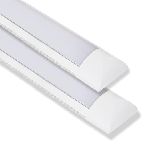 VZLED - Pantalla LED 18W Superficie Lineal, Luminaria 60 cm, Plafón Techo, Lámpara Cocina, Luz Blanca 4000K (Pack 2)
