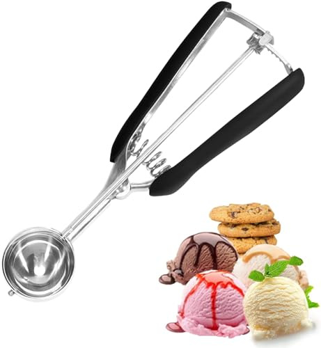 Norhogo Stainless Steel Ice Cream Spoon, Muffin Scoops, Cupcake Scoop Ice Scoop with Trigger Cookie Scoop for Ice Cream, Cookies, Cake Dough, Melon (20 x 7 x 3 cm)