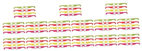 Gadpiparty Lot De 3 Paires De Lunettes 3D Tendance avec Monture en Carton Et Verres Anaglyphes Plats pour Vision 3D (20 Pièces X 3)
