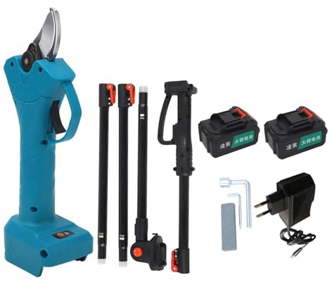 Wiederaufladbare, Kabellose Elektrische Gartenschere mit Ausziehbarer Stange, 110–220 V, Professionelle Batteriebetriebene Gartenschere Zum Beschneiden Kleiner Äste (EU-Stecker)