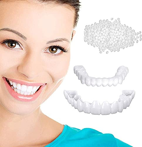 2 Paare Instant -Furnier -Zahnersatz falschgniere Zahnersatz Temporäre kosmetische Zähne Zahnspangen Zähne Whiting Kit für Männer und Frauen