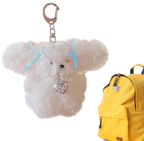 Niedlicher Hunde-Schlüsselanhänger, Hunde-Plüsch-Schlüsselanhänger - Süßer Hund, schöner Tierperlen-Taschenanhänger - Plüsch-Schlüsselanhänger, Rucksack-Clips, Stofftier-Schlüsselanhänger für Partyges