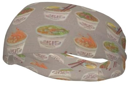 Huevera con estampado de fideos y ramen, banda deportiva para correr, unisex, para entrenamiento, fitness, gimnasio, yoga